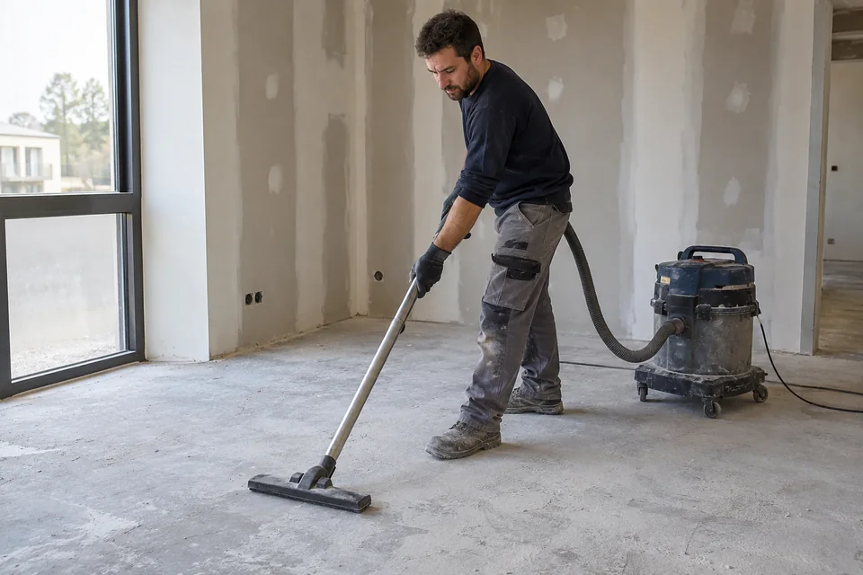 Illustration : nettoyage de fin de chantier après travaux